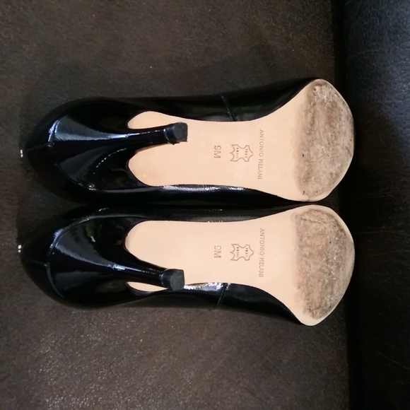 Antonio Melani Women's Black Patent leather Heels. Fallon Pumps Size 9M.Euc - Picture 6 of 8
